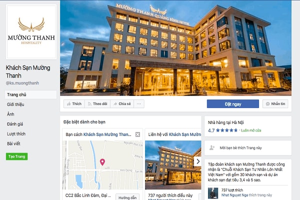 Quảng cáo khách sạn thông qua mạng xã hội Facebook